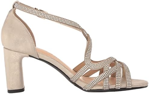 Bella Vita Women's Aliette Heeled Sandal, Soft Gold Metallic, 9 Wide | Image 5