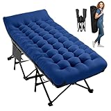 Palawano Camping Bed for Adults with Mattress, Travel Cot for Sleeping, 75 x 28 Extra Wide 600D Double Layer Oxford Folding Bed with Carry Bag for Guest, Camping, Travel & Home (Navy)