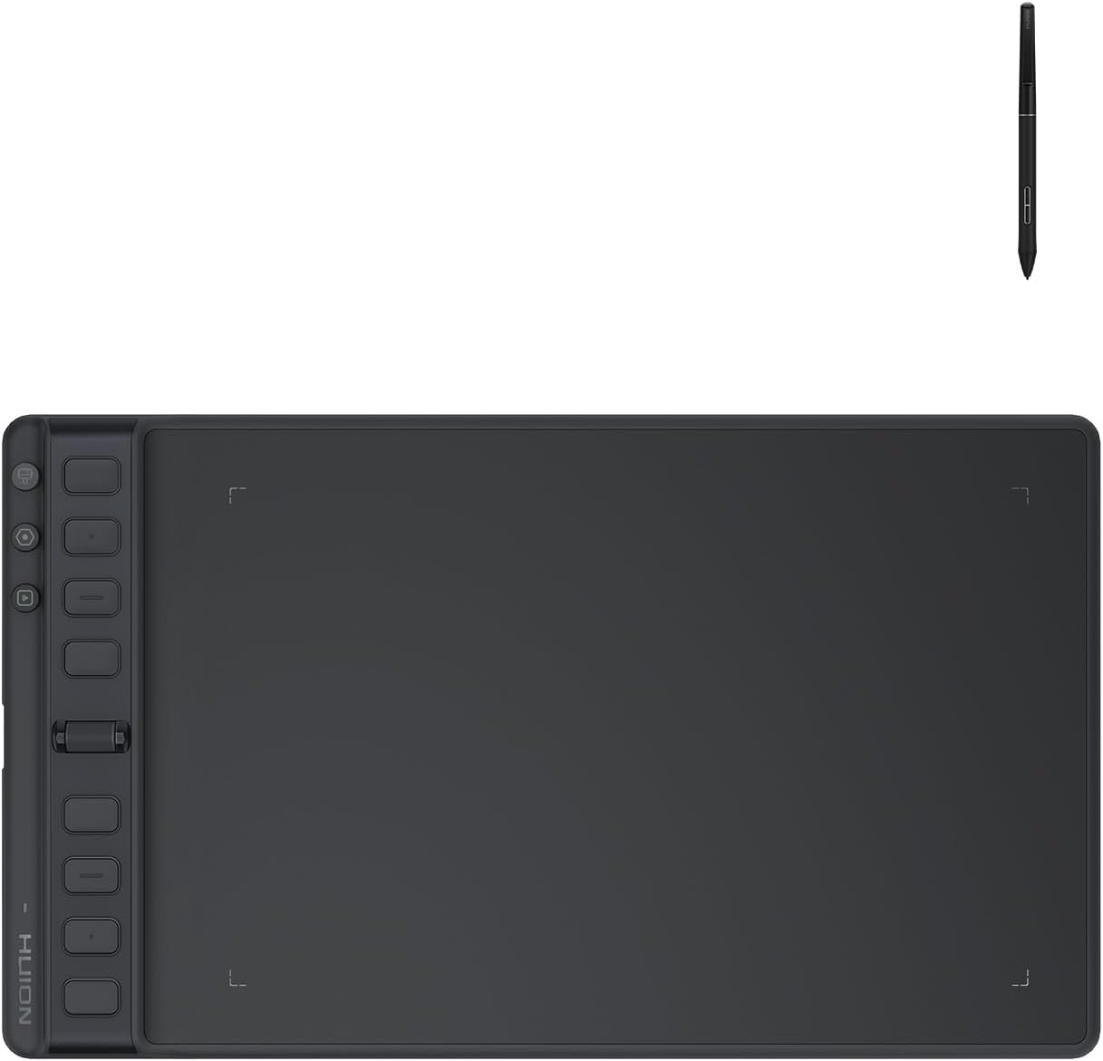 2023 HUION Inspiroy 2 Medium Drawing Tablet with Scroll Wheel 8 Customized Keys Battery-Free Stylus for Digital Art, Design, Sketch, 9x5inch Graphics Tablet Works with Mac, PC & Mobile, Black Roll