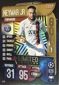 Match Attax Extra 2019 2020 Neymar Gold Limited Edition LE1G Trading Card