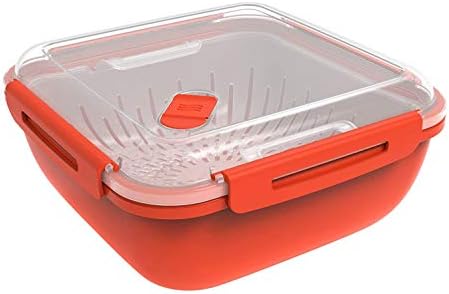 Rotho, Memory Microwave, Steamer oven for microwave 1.7 l, Plastic (PP) BPA-free, red/transparent, 1,7l (19,5 x 19,5 x 9,1 cm)