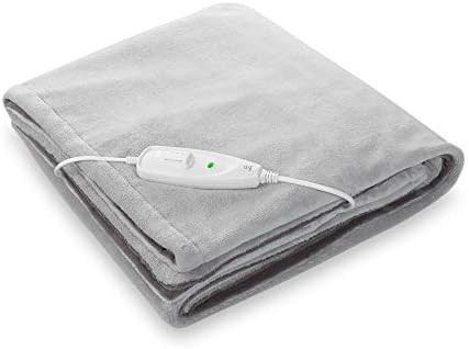 Medisana HB 675 Cuddly Heating Blanket XXL, zmywalny, przytulny Koc z automatycznym wyłączaniem, 4 ustawienia temperatury, 200 x 150 cm, dwukolorowy, odwracalny wygląd, szary/ciemnoszary