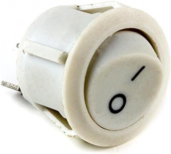 KCD1 2Pin 3Pin 20mm ON-Off ON-Off-ON SPST Circular Rocker Switch 10A/250V Button self-Locking/Latching(White-2d2pin)
