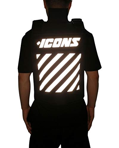 HUDSON Outerwear Men's Icon Reflective Fashion Vest with Adjustable Velcro Straps and Patches, Black - Thumbnail 3