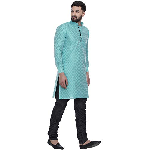Image of Veera Paridhaan Men's Ethnic Jacquard Printed Long Straight Kurta