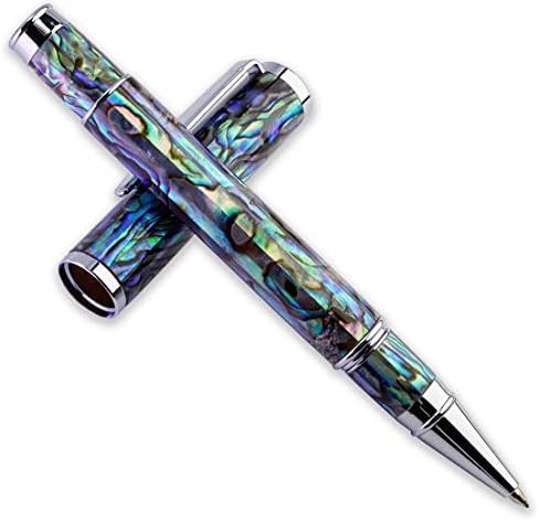 LACHIEVA LUX Nice Stunning Sea Shell Abalone Rollerball Pen with Germany Schmidt 888F Refill, Luxury Pen Gift for Woman, Man, Professional for Writing