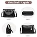 Imagen de DORRISO Bolsos de Mujer Bandolera Bolso Elegante Mujer Bolsa Tote Bolso Bolso de Mano Cuero PU Trabajo Escuela Viajes Casual Diario Bolsos Cruzados Negro