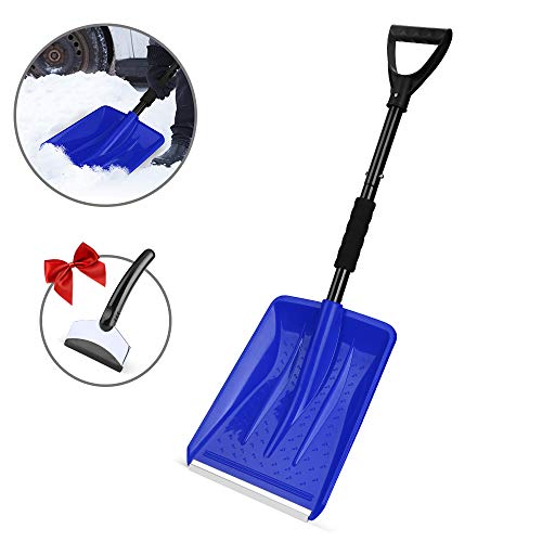 Eventronic Snow Shovel, Detachable Snow Shovel with Durable Aluminum Edge Blade, D-Grip Handle