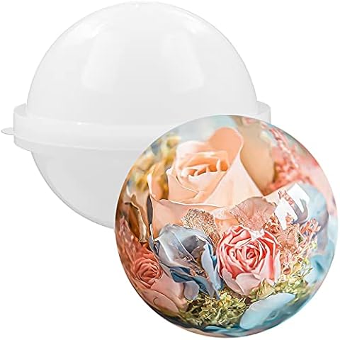 FUNSHOWCASE 5inch Extra Large Sphere Ball Silicone Mold for Epoxy Resin, Candle Wax, Homemade Soap, Bath Bomb, Concrete, Cement, Plaster Cover