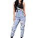 Produktbild Odot Damen Latzhose Jeans, Taschen Playsuit Lange Hosen Sexy Casual Breite Beine Hosen Loose Denim Baggy Spielanzug Latzjeans Jumpsuit Overalls (L,Blau)