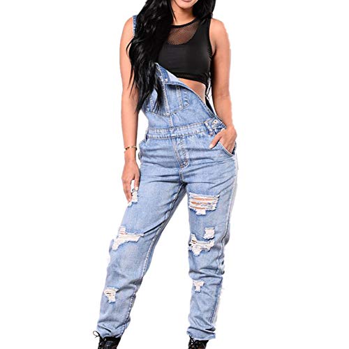 Odot Damen Latzhose Jeans, Taschen Playsuit Lange Hosen Sexy Casual Breite Beine Hosen Loose Denim Baggy Spielanzug Latzjeans Jumpsuit Overalls (XL,Blau) 3 Odot Damen Latzhose Jeans, Taschen Playsuit Lange Hosen Sexy Casual Breite Beine Hosen Loose Denim Baggy Spielanzug Latzjeans Jumpsuit Overalls (XL,Blau)