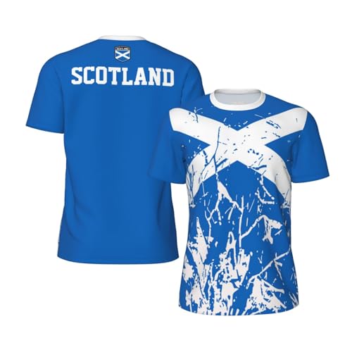 DABOYOZHZH Scotland Flag Grain Sports Jersey T-Shirt 3D Print for Running Cycling Soccer Tennis Fitness Fans Mesh Shirts