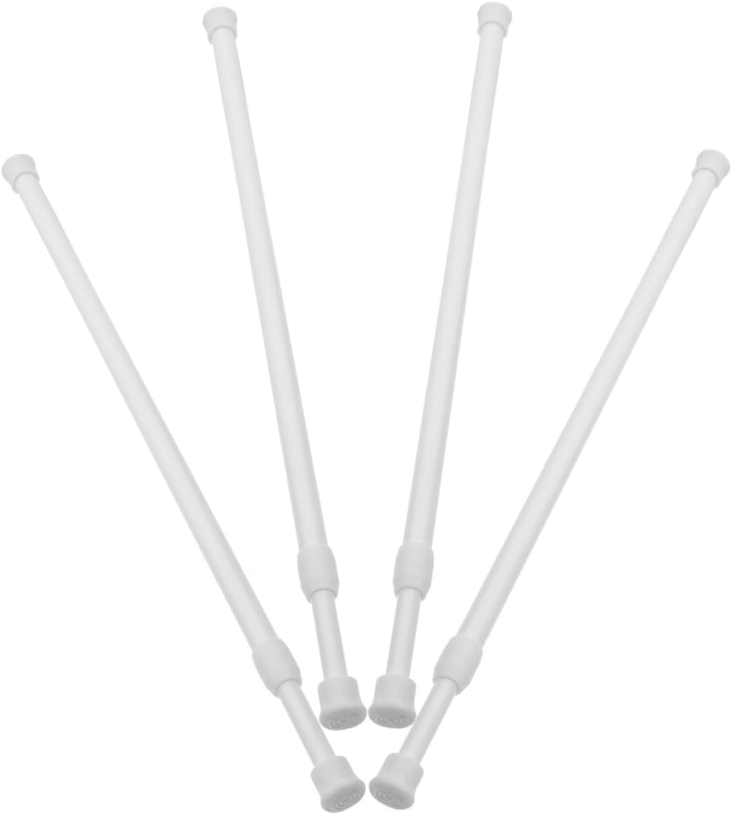 CALLARON 4pcs Adjustable Telescoping Tension Curtain Rods 50-90cm, Heavy Duty Spring Rods for Doorway, Bathroom Window, No Drill Installation, Retractable Window Curtain Poles