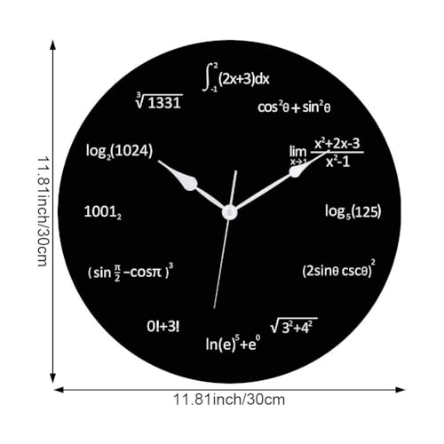 Horloge murale de classe et maison style mathématique noir - 5