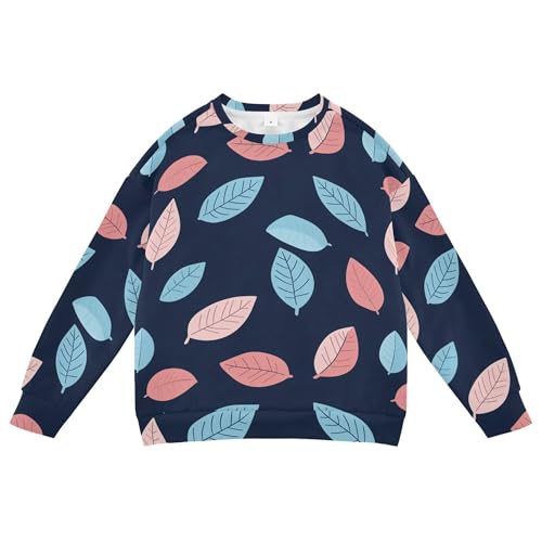 JUNZAN Cartoon Colorful Leaf Little Kids Sweatshirts Hoodies Fleece Outerwear for Kids Camping 4T