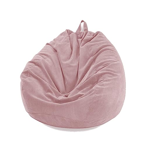 Mateju Bean Bag Chair, Beanbag Chair Adult, Bean Bag Corduroy without Filling, Plush Toy Storage Large Bean Bags, High Back Bean Bags, Suitable for Indoor and Yard Beanbag (L,Pink)