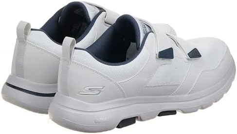 Skechers Men's Gowalk-Athletic Hook and Loop Walking Shoes | Two Strap Sneakers | Air-Cooled Foam, White/Navy, 11.5 X-Wide | Image 3