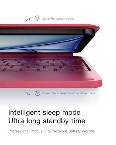 Image of Inateck NeoMagic Magnetic Keyboard Case for iPad 10th Generation 10.9 inch /11th Generation 2025 A16 11 inch, Floating Cantilever Stand, 7-Color Backlight, with Trackpad, Magic-Style Keyboard, Pink