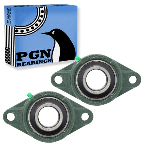 PGN UCFL 208-24 Pillow Block Bearing - Pack of 2 Flange Mounted Pillow Block Bearings - Chrome Steel Bearings with 1-1/2