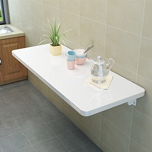 KUKIXO Mesa Plegable de Pared con Hoja abatible, Escritorio de computadora con Soportes Blancos, 20 tamaños (Color : Wit, Size : 120x40cm/47x16in)