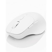 DAREU Wireless Mouse for Small to Medium Sized Hands, Silent Click, USB-C Rechargeable Wireless Mouse, Computer Mouse with 6 Buttons, [USB+BT1+BT2] 3 Devices for Laptop, PC, iPad, Mac - White