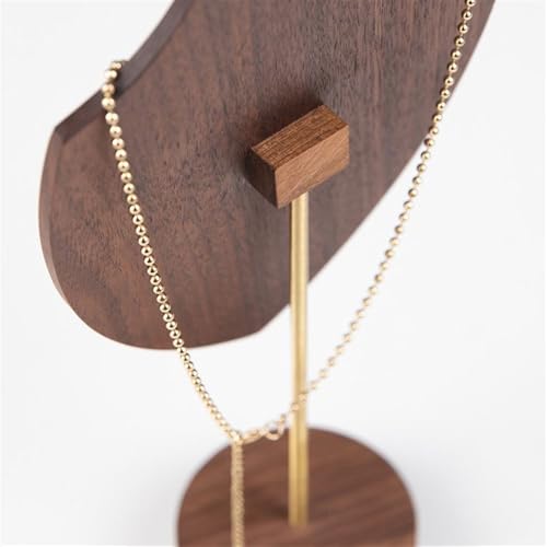 Porte bijoux en noyer demi-forme grand modèle pour collier
