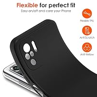 ivoler Silikon Hülle für Xiaomi Redmi Note 10S / Poco M5s / Redmi Note 10 4G mit Kameraschutz, Ultra Dünne Weiche Stoßfest Schutzhülle Flexible TPU Matte Schwarz Handyhülle Kratzfest Case Cover – Ansicht 4