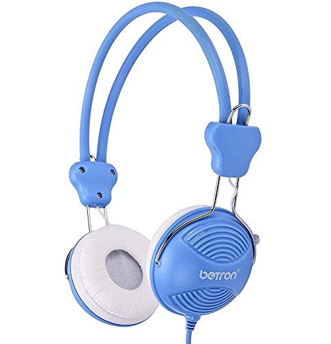 Betron NT902 Kids Headphones, Safe Volume Limiting Kids Headphones with Adjustable Headband, Lightweight Feel and Comfortable Earpads, Suitable, Compatible with Smartphones, Laptops, etc. Blue
