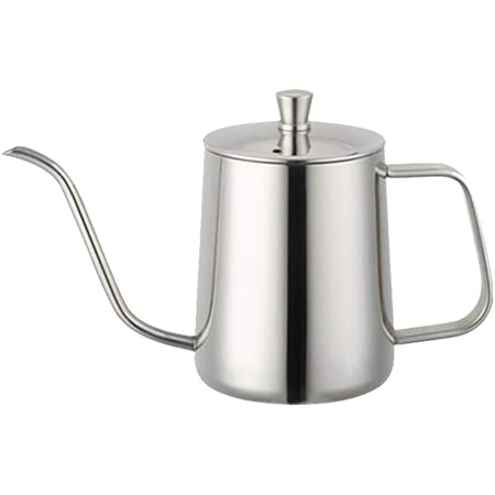 Amazon Urijk コーヒー ポット ドリップポット 細口 蓋付き コーヒーポット コーヒーケトル ステンレス製 ドリップコーヒーケトル 人気 軽量 珈琲ポット シルバー 600ml ドリップポット オンライン通販