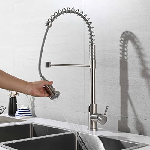 Gangang Torneira de cozinha sem toque Sensor de movimento Torneiras de cozinha com pulverizador de p