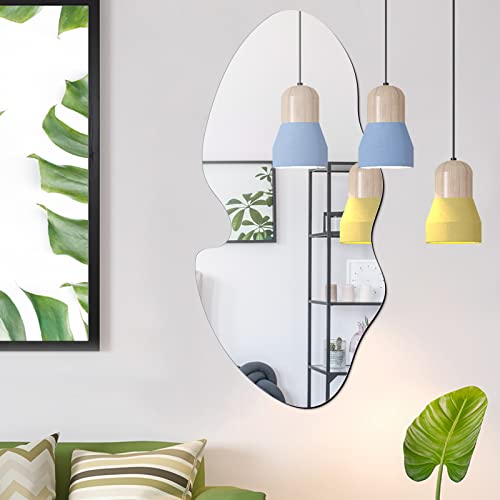 Qunclay Acrylic Irregular Mirror Wall Decor Asymmetrical Wall Mounted Acrylic Body Mirror With 6 Piece Snap Fasteners For Living Room Bathroom Bedroom Entryway Modern Decoration (Abstract Style) #TOP3