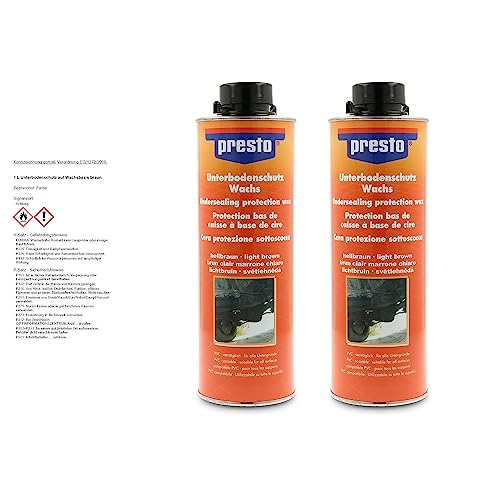 presto 2X 1 Liter Unterbodenschutz UBS auf Wachsbasis braun Spritpistolendose