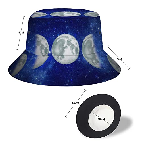 Bucket Hat Moon Phases Fashion Unisex Packable Travel Sun Caps Teens Women Men Novelty Outdoor Hats #TOP2