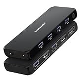 【HDMI KVM Splitter 2 PC 1 Monitor】 Sie können 1 Tastatur und Mausmengen verwenden, um 2 Computer über diesen KVM Splitter zu steuern. Sie können einfach zwischen zwei Computern auf 1 Monitor wechseln. Die LED Lichtfarbe zeigt den aktiven Computer an. Der HDMI KVM Switch verbessert Ihre Büroeffizienz und Ihr Spielerlebnis.