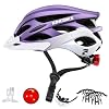 KINGBIKE Bike Helmet with USB Rechargeable Light & Replacement Pads & Visor | Road Bike Helmet for Youth Adult men women, MTB, commute. Adjustable 52-60CM