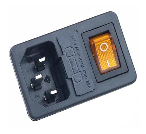 Prise de courant IEC320 C14 fusible 10A interrupteur à bascule jaune 4PIN