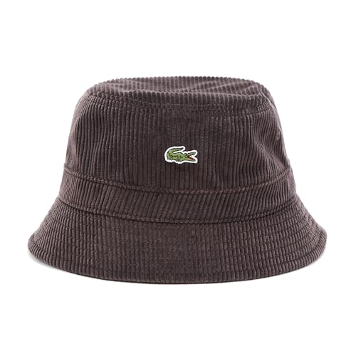 Lacoste ユニ コーデュロイバケットハット、ダークブラウン、L