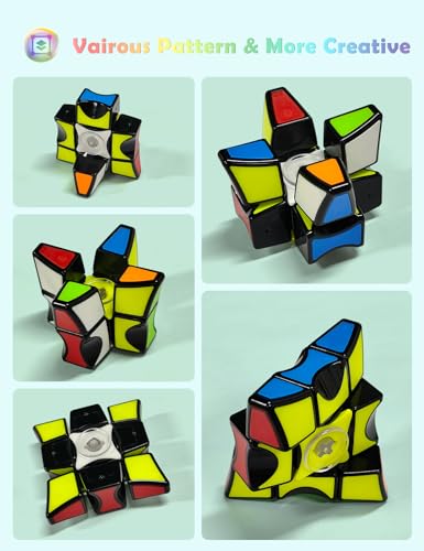 ROXENDA 1x3x3 Fidget Cube Spinner- Fingertip Rotator 2 in 1 for kids Fast Cube Puzzle Spinner Rotatable Brain Teasers Spinning Toy Stress Relief for Adult Kids and for Travel Toys (Black) - Image 4