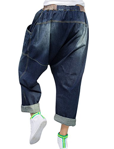 Yolee Women's Big Crotch Broken Hole Harem Pants #TOP3