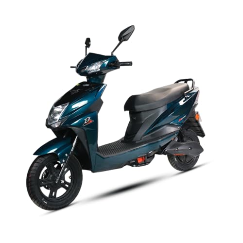 Image of AMO Electric Scooter Single Light Lead Acid Range- 60-70 Km Low Speed Non RTO in Green with Portable Charger (Green)