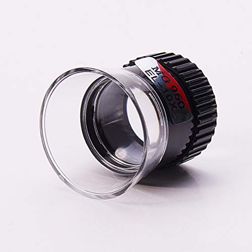 Image of Othmro 1Pcs 10X Magnifier Lens, Photographer's Eye Loupe, Diameter 0.98inch Black Round Page Magnifying Lens, Small Magnifying Glass for Small Prints Book Magazines Newspaper Reading