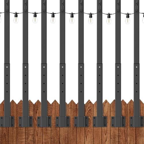 2.8Ft String Light Poles 8 Pack for Outdoor Use