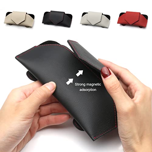 WIUSOODE Clipe de óculos de sol de carro para óculos de sol de couro estojo para óculos porta-oculos