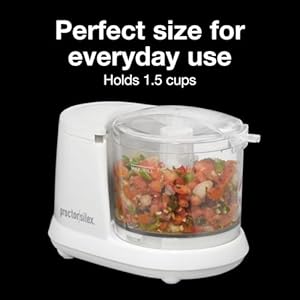 Proctor Silex Durable Electric Vegetable Chopper & Mini Food Processor for Chopping, Puree & Emulsify, 1.5 Cup, 1.5 cups, White Proctor Silex Durable Electric Vegetable Chopper Mini Food Processor for Chopping Puree Emulsify 15 Cup 15 cups White