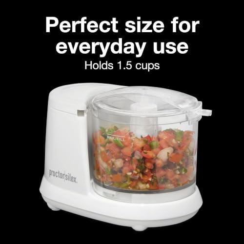 Proctor-Silex-Durable-Electric-Vegetable-Chopper-Mini-Food-Processor-for-Chopping-Puree-Emulsify-15-Cup-15-cups-White Proctor Silex Durable Electric Vegetable Chopper Mini Food Processor for Chopping Puree Emulsify 15 Cup 15 cups White