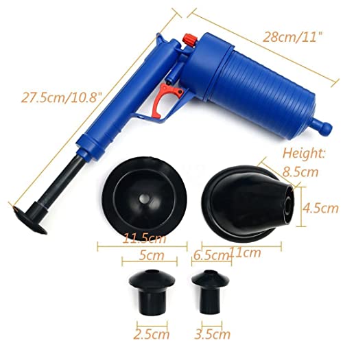 Toiletplunjer aftappen Uitblokkeer Reinigingsgereedschap met zware duty, hogedruk luchtafvoerblaster krachtige pompplunjer voor toilet, wastafel, badkuip, enz. - Afbeelding 3