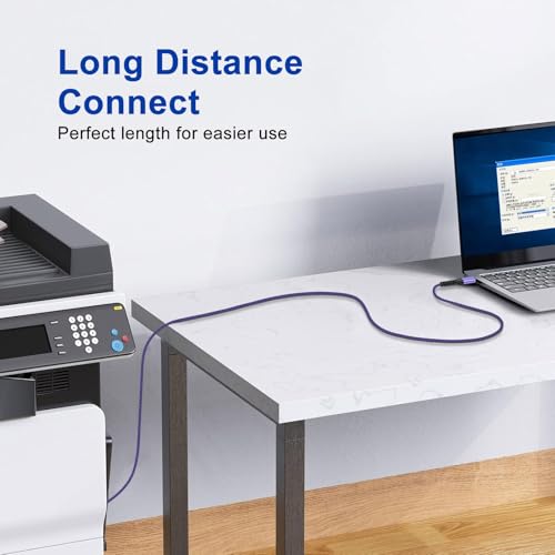USB C to Printer Cord, USB 2.0 Type A Male to B Male Cable Scanner Cord High Speed Midi Cable 10FT Compatible with DAC,MIDI Keyboard,DJ Controller,Yamaha Casio Digital Piano, Dell, Epson, Xerox - Thumbnail 6