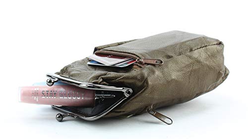 Leather Impressions Leather Case With Twist Clasp, Small Zipper Wallet For Essentials Like Card, Cash Or Keys, Pocket Wallets For Women & Men Brown 5"X3" #TOP7