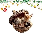 De Bellota Animal Para Árbol De Navidad - Decoración Colgante Navideña De Acrílico 2D - Colgante De Animal Para Fiestas,para Amantes de la Naturaleza en Vacaciones de Invierno, Hogar, Ventana, Fiesta,