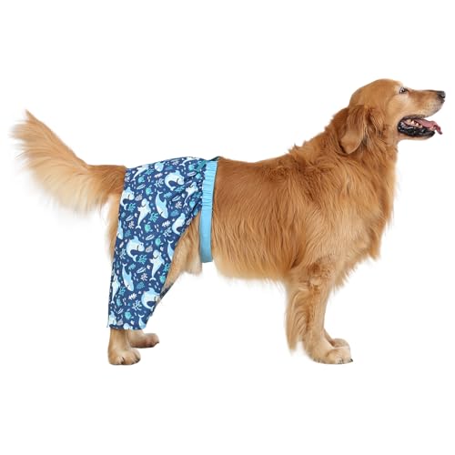 HDE Dog Swim Trunks Hawaiian Board Shorts Beach Pool Swimsuit for XS to XXL Dogs Blue Sharks - XXL by HDE - Used condition - Image 2